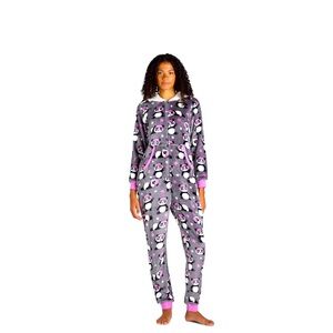 Holiday Time Grey Women’s Panda Union Suit w/ Hood